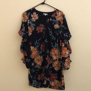 Charlotte Russe Floral, V-Neck Dress